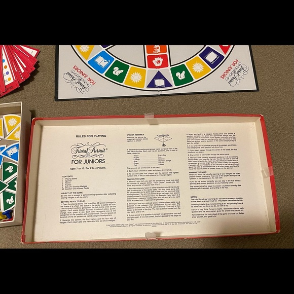 Board Game. 1987 Trivial Pursuit For Juniors. Q&A. - Picture 8 of 11